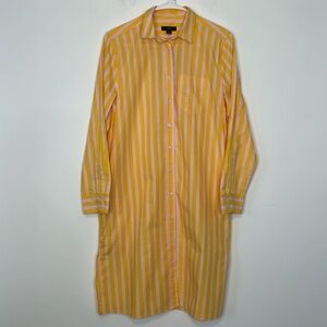 J. Crew Button Up Shirt Dress in Stripe. Size XS. Yellow and Pink Stripe. NWT.